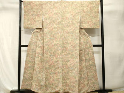 平和屋着物■上質な小紋　風景文　鬼しぼ縮緬　正絹　逸品　CABI8196ev