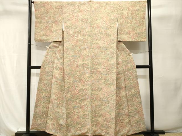 平和屋着物■上質な小紋　風景文　鬼しぼ縮緬　正絹　逸品　CABI8196ev