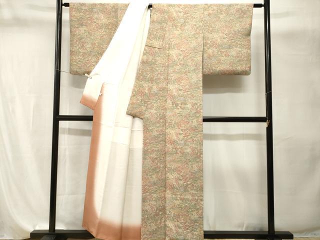 平和屋着物■上質な小紋　風景文　鬼しぼ縮緬　正絹　逸品　CABI8196ev