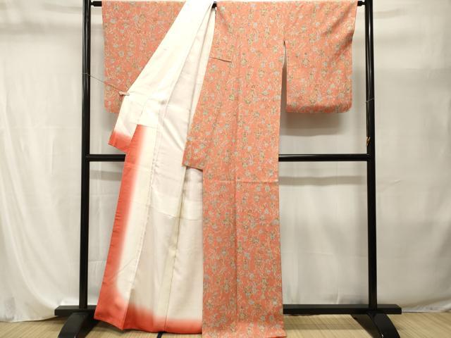 平和屋着物■上質な小紋　花唐草文　正絹　逸品　CABI8198ev
