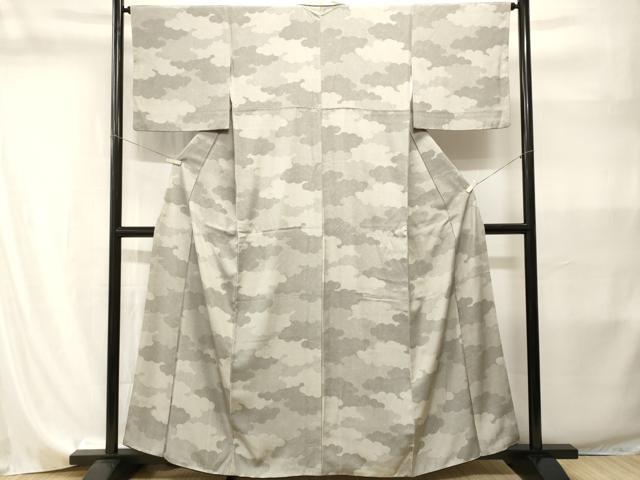 平和屋着物■江戸小紋　雲重ね鮫小紋柄　正絹　逸品　CABI8202ev