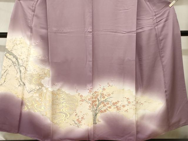 平和屋着物■豪華色留袖　寿光織　流水枝梅文　暈し染め　金糸　正絹　逸品　CABI8205ev
