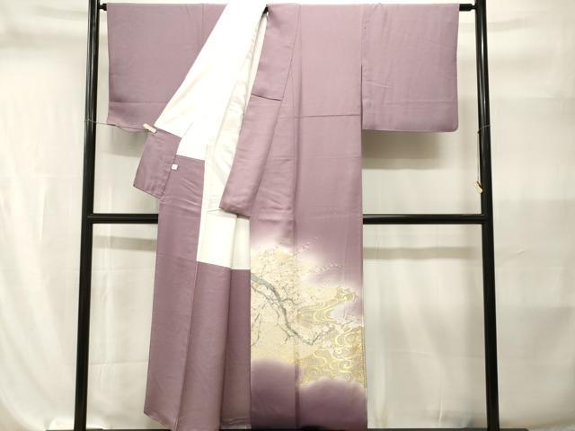 平和屋着物■豪華色留袖　寿光織　流水枝梅文　暈し染め　金糸　正絹　逸品　CABI8205ev