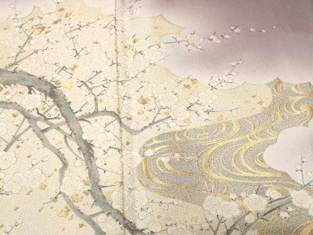 平和屋着物■豪華色留袖　寿光織　流水枝梅文　暈し染め　金糸　正絹　逸品　CABI8205ev