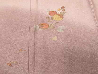 平和屋着物■訪問着　総刺繍　万寿菊　吹き寄せ文　暈し染め　金糸　正絹　逸品　CABI8206ev