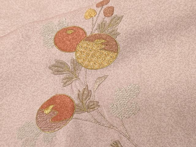 平和屋着物■訪問着　総刺繍　万寿菊　吹き寄せ文　暈し染め　金糸　正絹　逸品　CABI8206ev