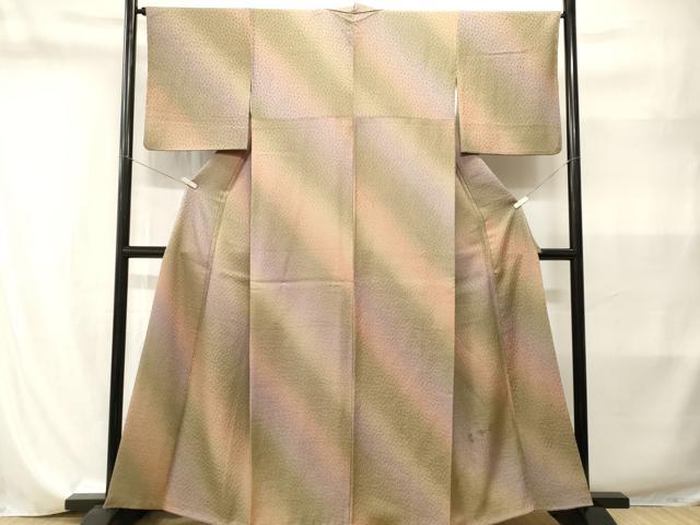 平和屋着物■上質な小紋　ふくれ織　霞文　暈し染め　正絹　逸品　CABI8209ev