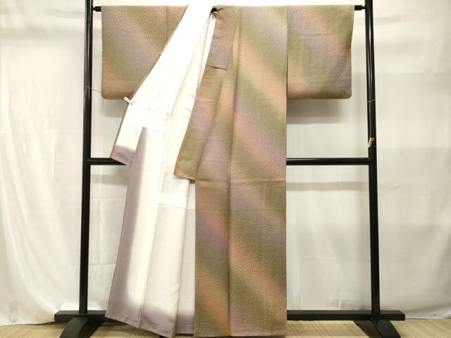 平和屋着物■上質な小紋　ふくれ織　霞文　暈し染め　正絹　逸品　CABI8209ev