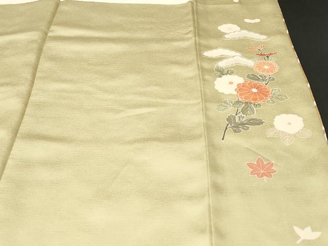 平和屋着物■訪問着　駒刺繍　枝花文　暈し染め　金彩　正絹　逸品　CABI8214ev