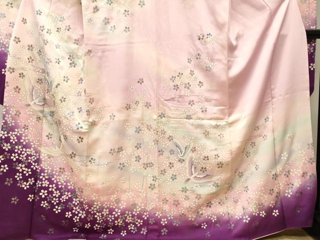 平和屋着物■豪華振袖　飛鳥枝桜文　暈し染め　金銀彩　正絹　逸品　CABI8219ev