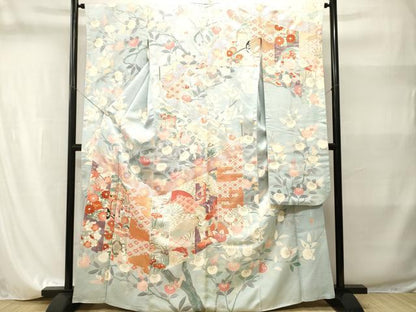 平和屋着物■豪華振袖　作家物　駒刺繍　秋日万幕　草花文　金銀彩　正絹　逸品　CABI8222ev