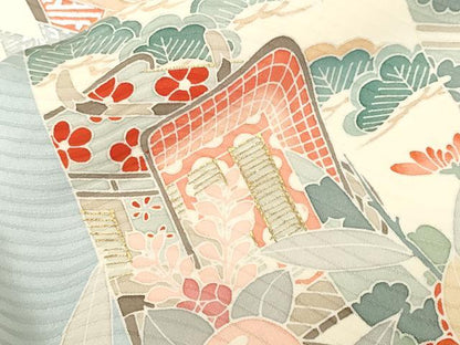 平和屋着物■豪華振袖　作家物　駒刺繍　秋日万幕　草花文　金銀彩　正絹　逸品　CABI8222ev
