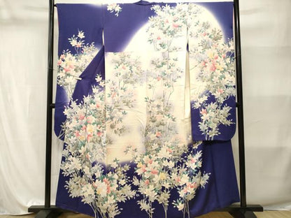 平和屋着物■豪華振袖　枝花文　暈し染め　銀彩　正絹　逸品　CABI8224ev