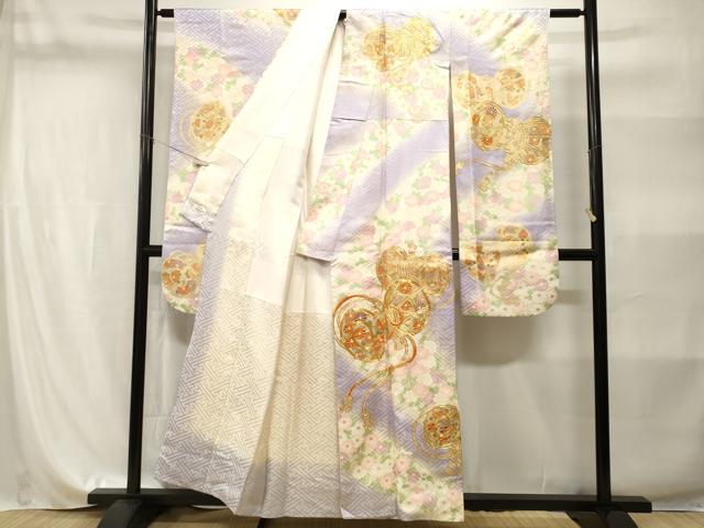 平和屋着物■豪華振袖　駒刺繍　鼓草花文　暈し染め　金彩　やまと誂製　正絹　逸品　CABI8228ev