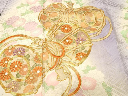 平和屋着物■豪華振袖　駒刺繍　鼓草花文　暈し染め　金彩　やまと誂製　正絹　逸品　CABI8228ev