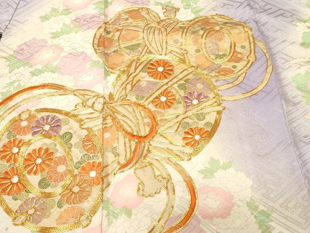 平和屋着物■豪華振袖　駒刺繍　鼓草花文　暈し染め　金彩　やまと誂製　正絹　逸品　CABI8228ev