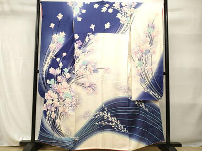 平和屋着物■豪華振袖　刺繍　枝花文　暈し染め　正絹　逸品　CABI8229ev