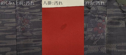 平和屋着物■結城紬　80亀甲　枝花文　正絹　逸品　CABI8233ev