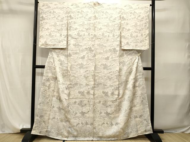 平和屋着物■中国三大刺繍　相良刺繍　色留訪問着　人物風景文　正絹　逸品　CABI8236ev
