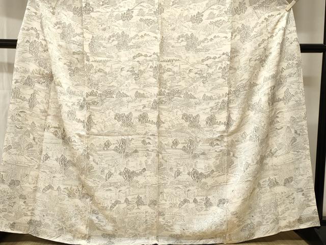 平和屋着物■中国三大刺繍　相良刺繍　色留訪問着　人物風景文　正絹　逸品　CABI8236ev