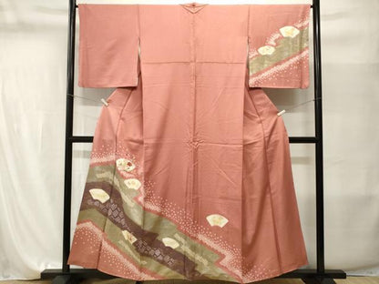 平和屋着物■訪問着　刺繍　地紙草花文　金銀彩　正絹　逸品　CABI8240ev