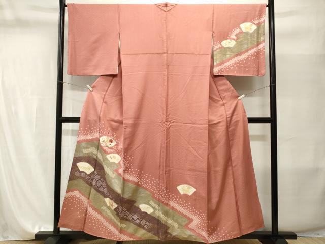 平和屋着物■訪問着　刺繍　地紙草花文　金銀彩　正絹　逸品　CABI8240ev