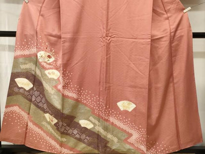 平和屋着物■訪問着　刺繍　地紙草花文　金銀彩　正絹　逸品　CABI8240ev