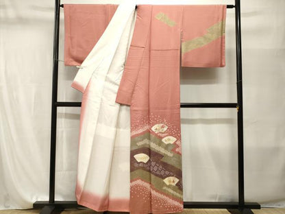 平和屋着物■訪問着　刺繍　地紙草花文　金銀彩　正絹　逸品　CABI8240ev