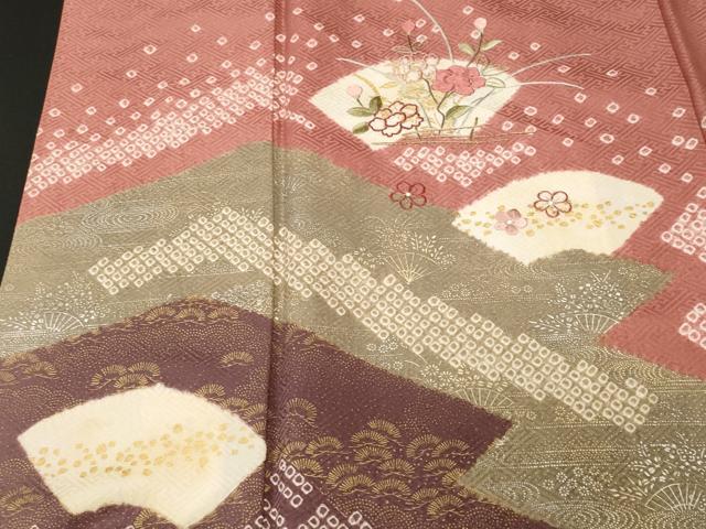 平和屋着物■訪問着　刺繍　地紙草花文　金銀彩　正絹　逸品　CABI8240ev