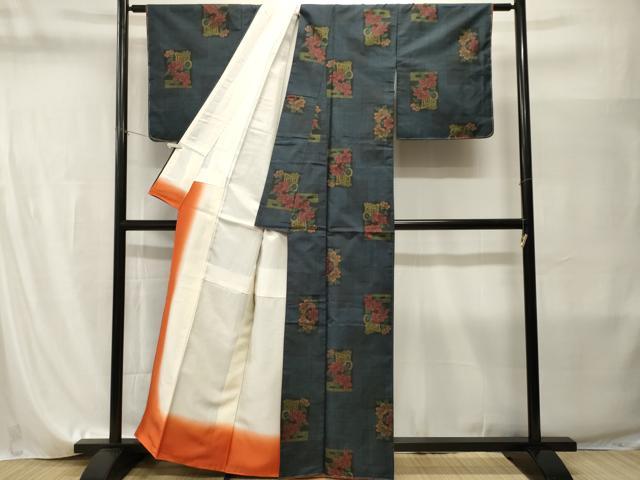 平和屋着物■本場大島紬　色紙重ね御所車文　正絹　逸品　未使用　CABI8241ev