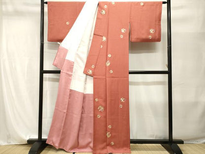 平和屋着物■上質な小紋　草花丸文　金銀彩　正絹　逸品　CABI8242ev