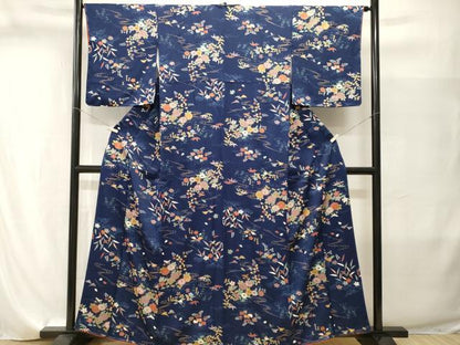 平和屋着物■上質な小紋　流水吹き寄せ文　金彩　正絹　逸品　CABI8243ev