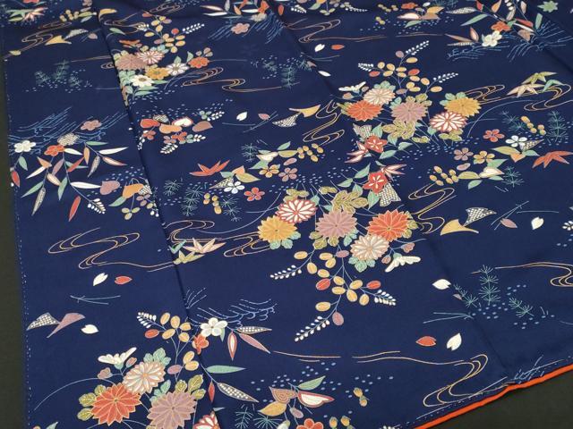 平和屋着物■上質な小紋　流水吹き寄せ文　金彩　正絹　逸品　CABI8243ev