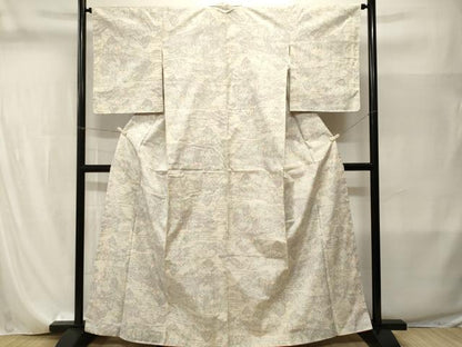 平和屋着物■上質な紬　遠山流水花文　正絹　逸品　CABI8248ev