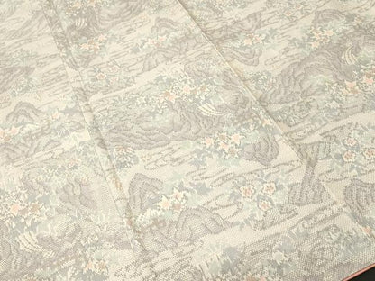 平和屋着物■上質な紬　遠山流水花文　正絹　逸品　CABI8248ev