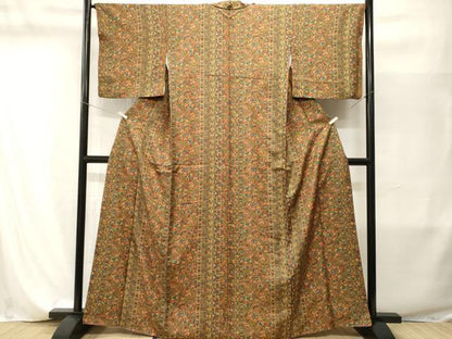 平和屋着物■上質な小紋　更紗花間道　正絹　逸品　CABI8250ev