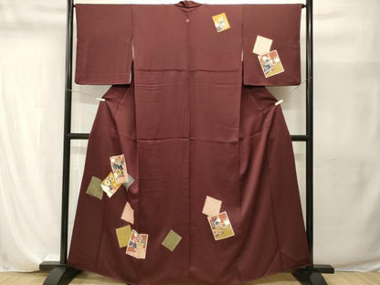 平和屋着物■訪問着　色紙重ね草花文　金彩　正絹　逸品　CABI8257ev