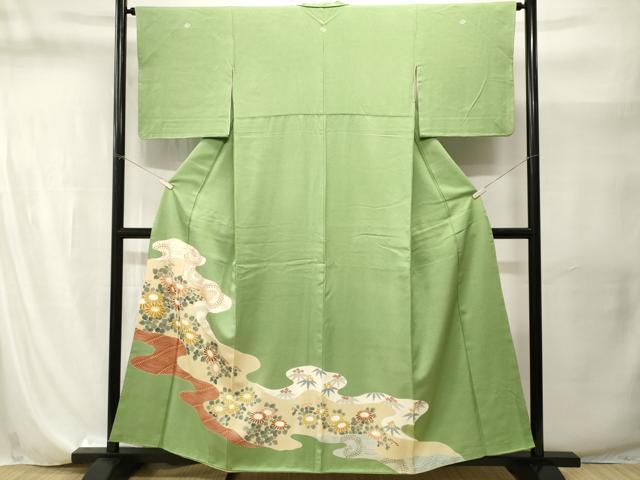 平和屋着物■中国三大刺繍　相良刺繍　色留袖　駒刺繍　立波花唐草文　金彩　正絹　逸品　CABI8259ev