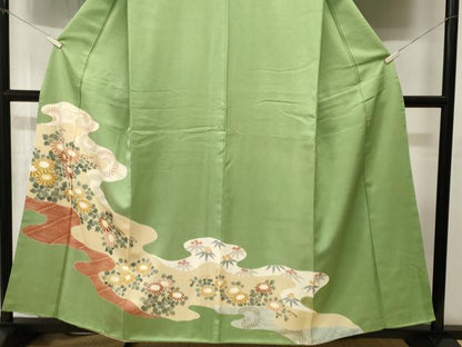 平和屋着物■中国三大刺繍　相良刺繍　色留袖　駒刺繍　立波花唐草文　金彩　正絹　逸品　CABI8259ev
