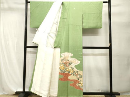 平和屋着物■中国三大刺繍　相良刺繍　色留袖　駒刺繍　立波花唐草文　金彩　正絹　逸品　CABI8259ev