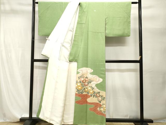 平和屋着物■中国三大刺繍　相良刺繍　色留袖　駒刺繍　立波花唐草文　金彩　正絹　逸品　CABI8259ev