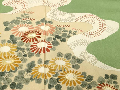 平和屋着物■中国三大刺繍　相良刺繍　色留袖　駒刺繍　立波花唐草文　金彩　正絹　逸品　CABI8259ev