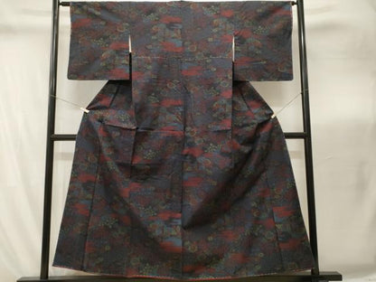 平和屋着物■結城紬　風景文　やまと誂製　証紙付き　正絹　逸品　未使用　CABI8261ev