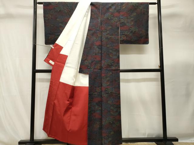 平和屋着物■結城紬　風景文　やまと誂製　証紙付き　正絹　逸品　未使用　CABI8261ev