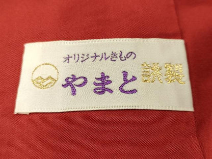 平和屋着物■結城紬　風景文　やまと誂製　証紙付き　正絹　逸品　未使用　CABI8261ev