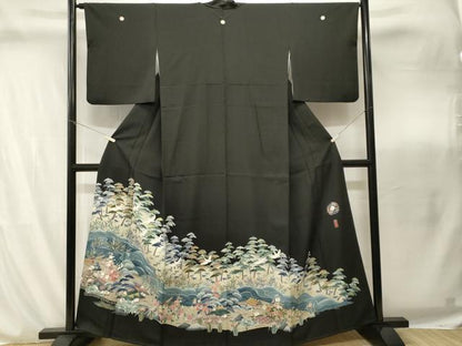平和屋着物■豪華黒留袖　作家物　飛鶴松竹御所解文　正絹　逸品　CABI8262ev