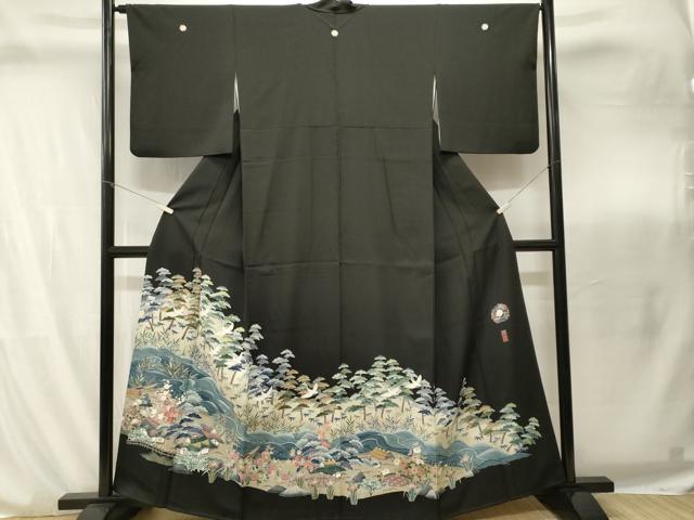 平和屋着物■豪華黒留袖　作家物　飛鶴松竹御所解文　正絹　逸品　CABI8262ev