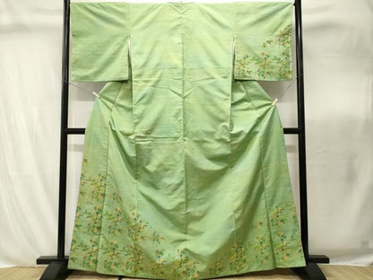 平和屋着物■京の名門・菱屋六右ェ門　紬　訪問着　草花文　正絹　逸品　CABI8266ev