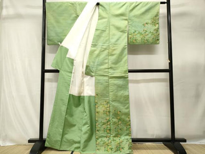 平和屋着物■京の名門・菱屋六右ェ門　紬　訪問着　草花文　正絹　逸品　CABI8266ev