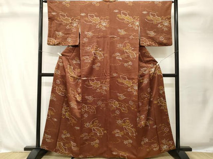 平和屋着物■上質な小紋　地紙重ね草花文　正絹　逸品　CABI8268ev